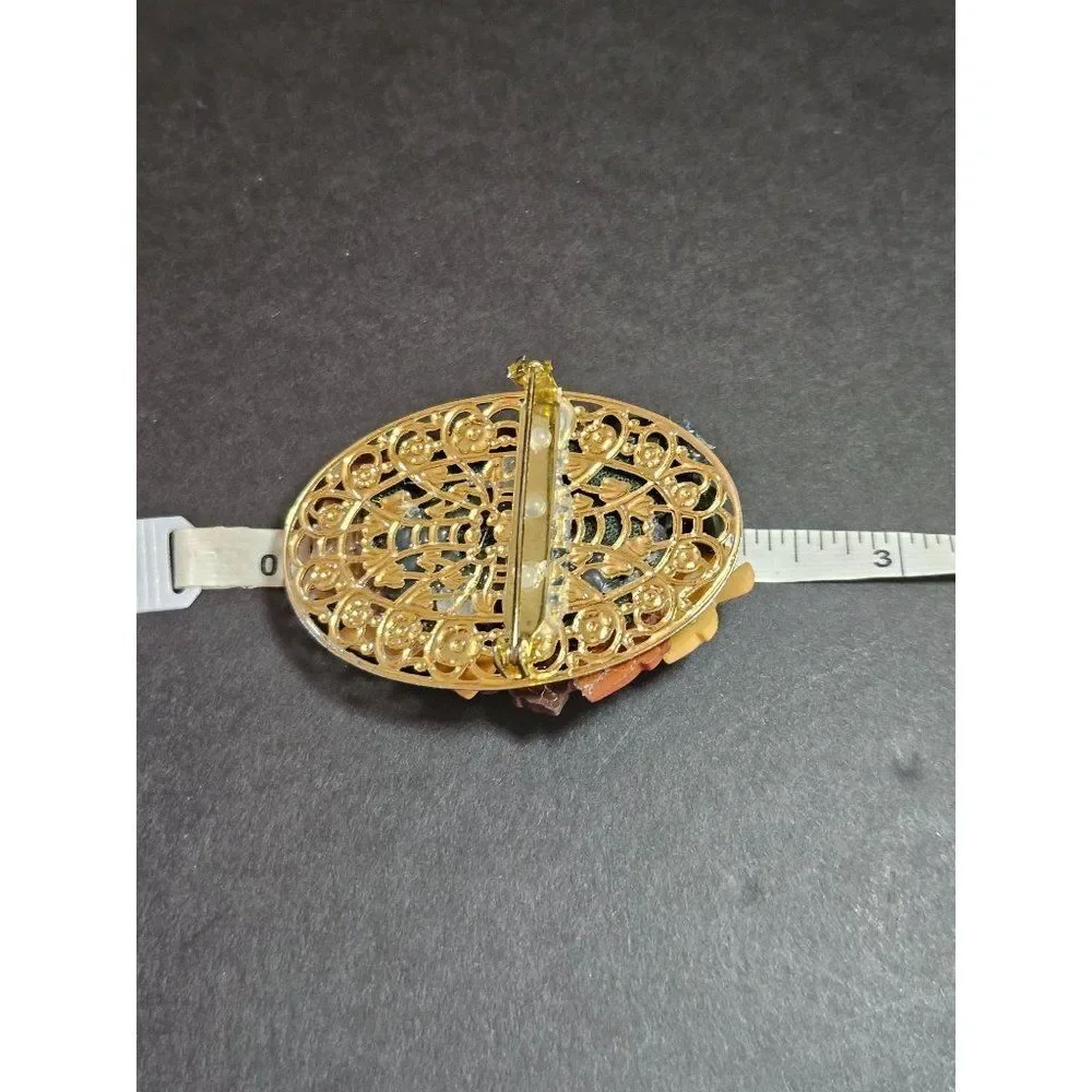 Vintage handmade fall leaf brooch